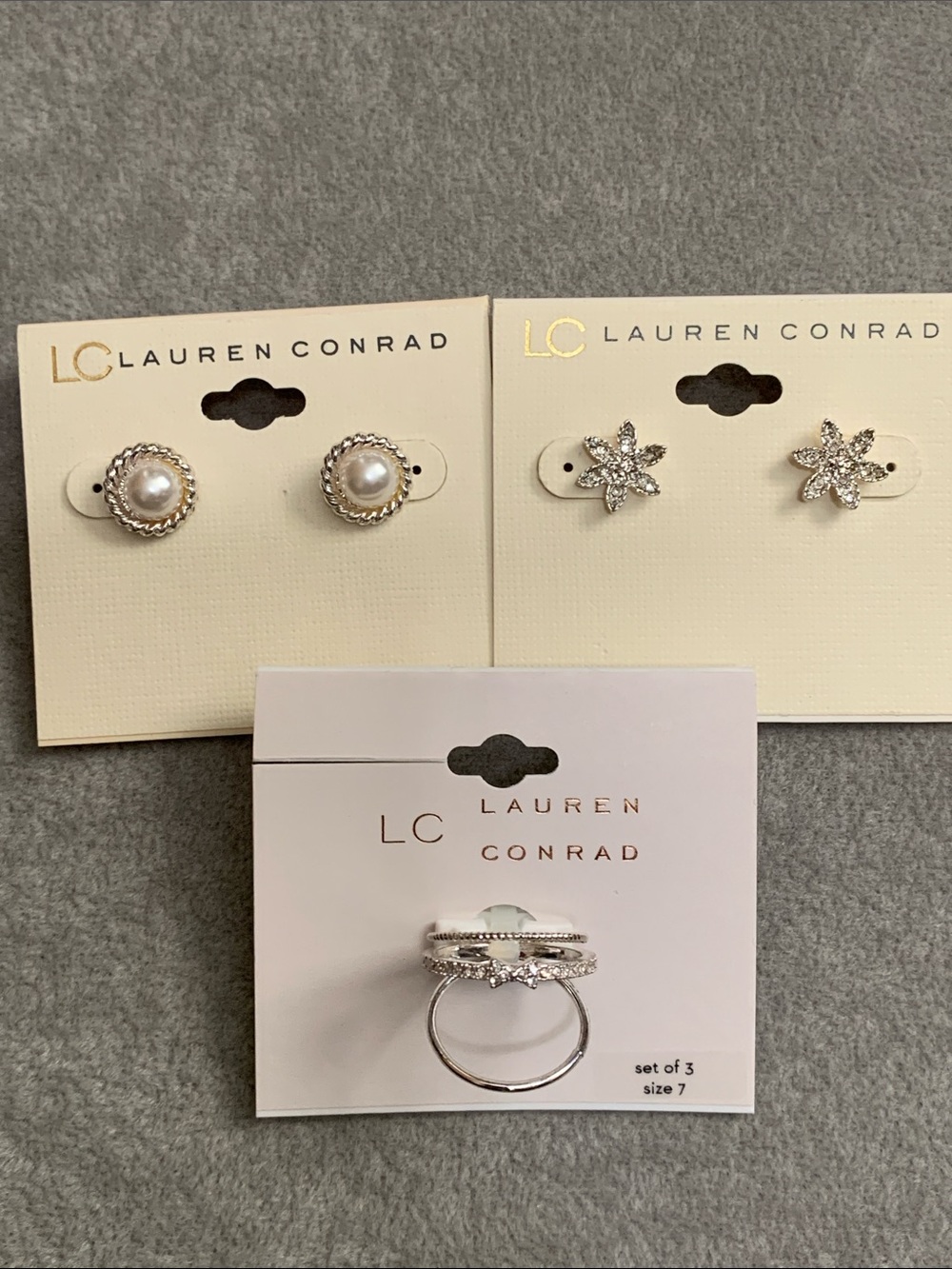 NWT LC Lauren Conrad ring and earrings set